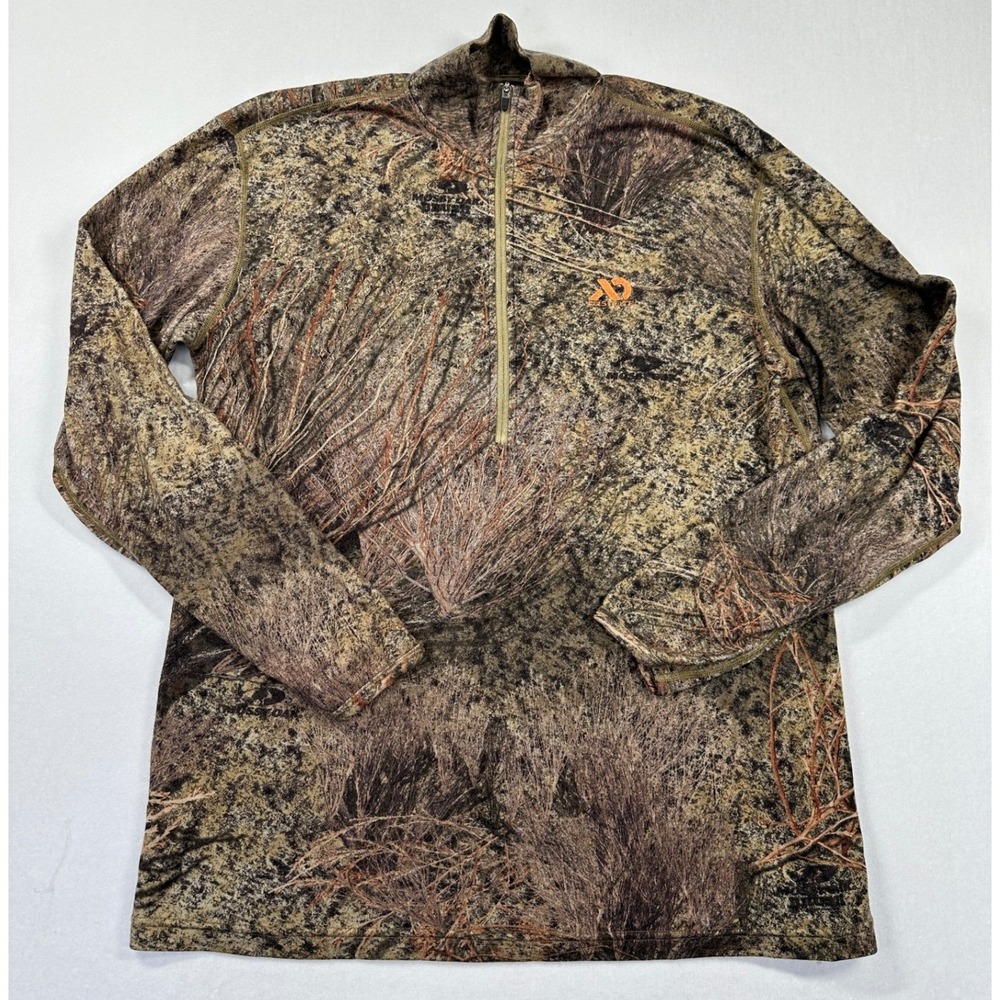 First Lite Chama QZ Medium Camo 100% Merino Wool 1/4 Zip Hunting Base Layer